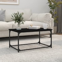  Coffee Table Black 80x50x40 cm Engineered Wood and Iron