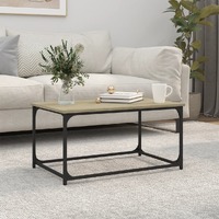  Coffee Table Sonoma Oak 80x50x40 cm Engineered Wood and Iron