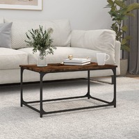  Coffee Table Smoked Oak 80x50x40 cm Engineered Wood and Iron
