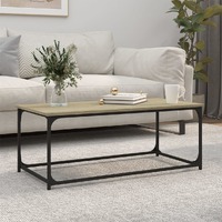  Coffee Table Sonoma Oak 102x50x40 cm Engineered Wood and Iron