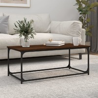  Coffee Table Brown Oak 102x50x40 cm Engineered Wood and Iron