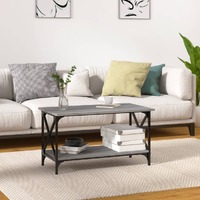  Coffee Table Grey Sonoma 80x45x45 cm Engineered Wood and Iron