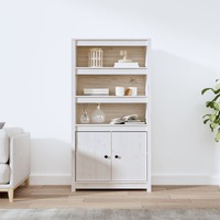  Highboard White 80x35x154 cm Solid Wood Pine