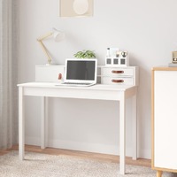  Desk White 110x50x93 cm Solid Wood Pine