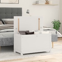  Storage Box White 80x40x45.5 cm Solid Wood Pine