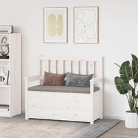  Bench White 112.5x51.5x96.5 cm Solid Wood Pine