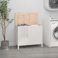  Laundry Box White 88.5x44x76 cm Solid Wood Pine