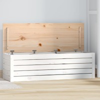  Storage Box White 109x36.5x33 cm Solid Wood Pine