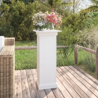  Flower Stand White 40x40x90 cm Solid Wood Pine