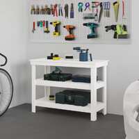 Work Bench White 110.5x50x80 cm Solid Wood Pine