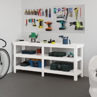  Work Bench White 181x50x80 cm Solid Wood Pine