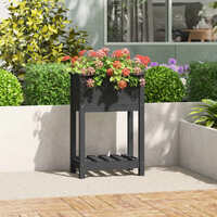  Planter with Shelf Grey 54x34.5x81 cm Solid Wood Pine