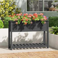  Planter with Shelf Grey 111.5x34.5x81 cm Solid Wood Pine