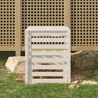  Composter White 63.5x63.5x77.5 cm Solid Wood Pine