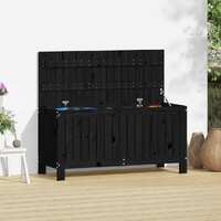  Garden Storage Box Black 108x42.5x54 cm Solid Wood Pine