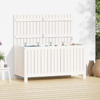  Garden Storage Box White 121x55x64 cm Solid Wood Pine