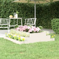  Planter White 110x110x27 cm Solid Wood Pine