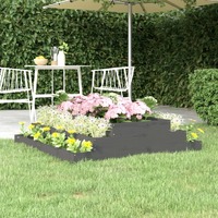  Planter Grey 110x110x27 cm Solid Wood Pine