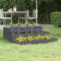  Planter Grey 78x78x27 cm Solid Wood Pine
