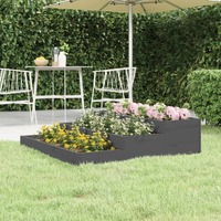  Planter Grey 107x107x27 cm Solid Wood Pine