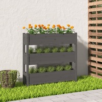  Planter Grey 112x25x104.5 cm Solid Wood Pine