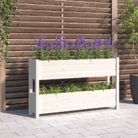  Planter White 112x25x66 cm Solid Wood Pine