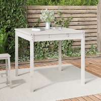  Garden Table White 82.5x82.5x76 cm Solid Wood Pine
