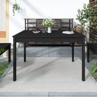  Garden Table Black 121x82.5x76 cm Solid Wood Pine