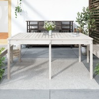  Garden Table White 159.5x82.5x76 cm Solid Wood Pine