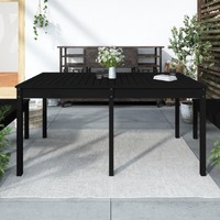  Garden Table Black 159.5x82.5x76 cm Solid Wood Pine