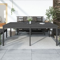  Garden Table Grey 203.5x100x76 cm Solid Wood Pine