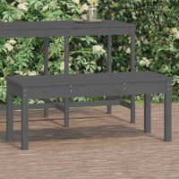  Garden Bench Grey 109x44x45 cm Solid Wood Pine