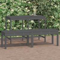  2-Seater Garden Bench Grey 159.5x44x45 cm Solid Wood Pine