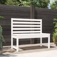  Garden Bench White 109 cm Solid Wood Pine