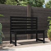  Garden Bench Black 109 cm Solid Wood Pine