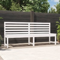  Garden Bench White 201.5 cm Solid Wood Pine