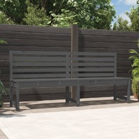  Garden Bench Grey 201.5 cm Solid Wood Pine