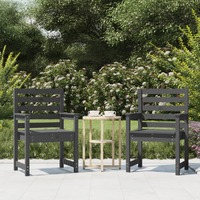  Garden Chairs 2 pcs Grey 60x48x91 cm Solid Wood Pine