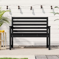  Garden Bench Black 109x48x91.5 cm Solid Wood Pine