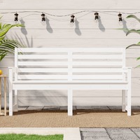  Garden Bench White 159.5x48x91.5 cm Solid Wood Pine