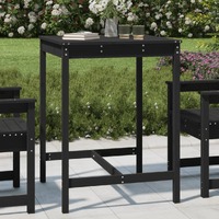  Garden Table Black 82.5x82.5x110 cm Solid Wood Pine