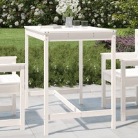  Garden Table White 121x82.5x110 cm Solid Wood Pine