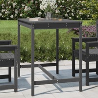  Garden Table Grey 121x82.5x110 cm Solid Wood Pine
