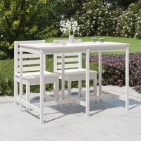  Garden Table White 159.5x82.5x110 cm Solid Wood Pine