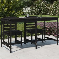  Garden Table Black 203.5x90x110 cm Solid Wood Pine
