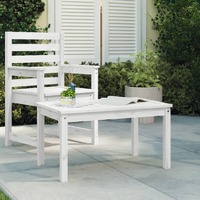  Garden Table White 82.5x50.5x45 cm Solid Wood Pine