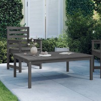  Garden Table Grey 121x82.5x45 cm Solid Wood Pine