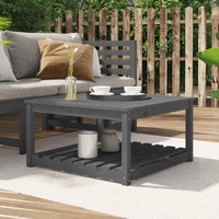  Garden Table Grey 82.5x82.5x45 cm Solid Wood Pine