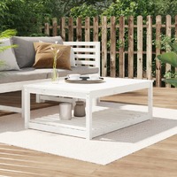  Garden Table White 121x82.5x45 cm Solid Wood Pine