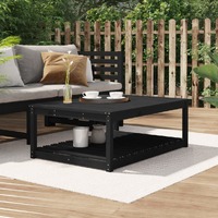  Garden Table Black 121x82.5x45 cm Solid Wood Pine